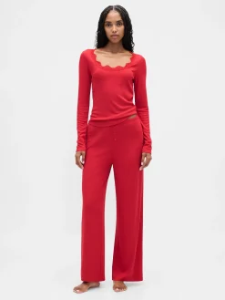 Mini Rib Lace-Trim PJ Top