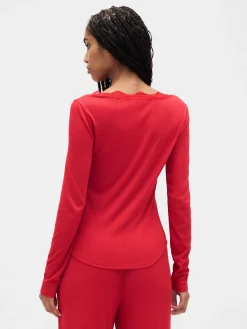 Mini Rib Lace-Trim PJ Top