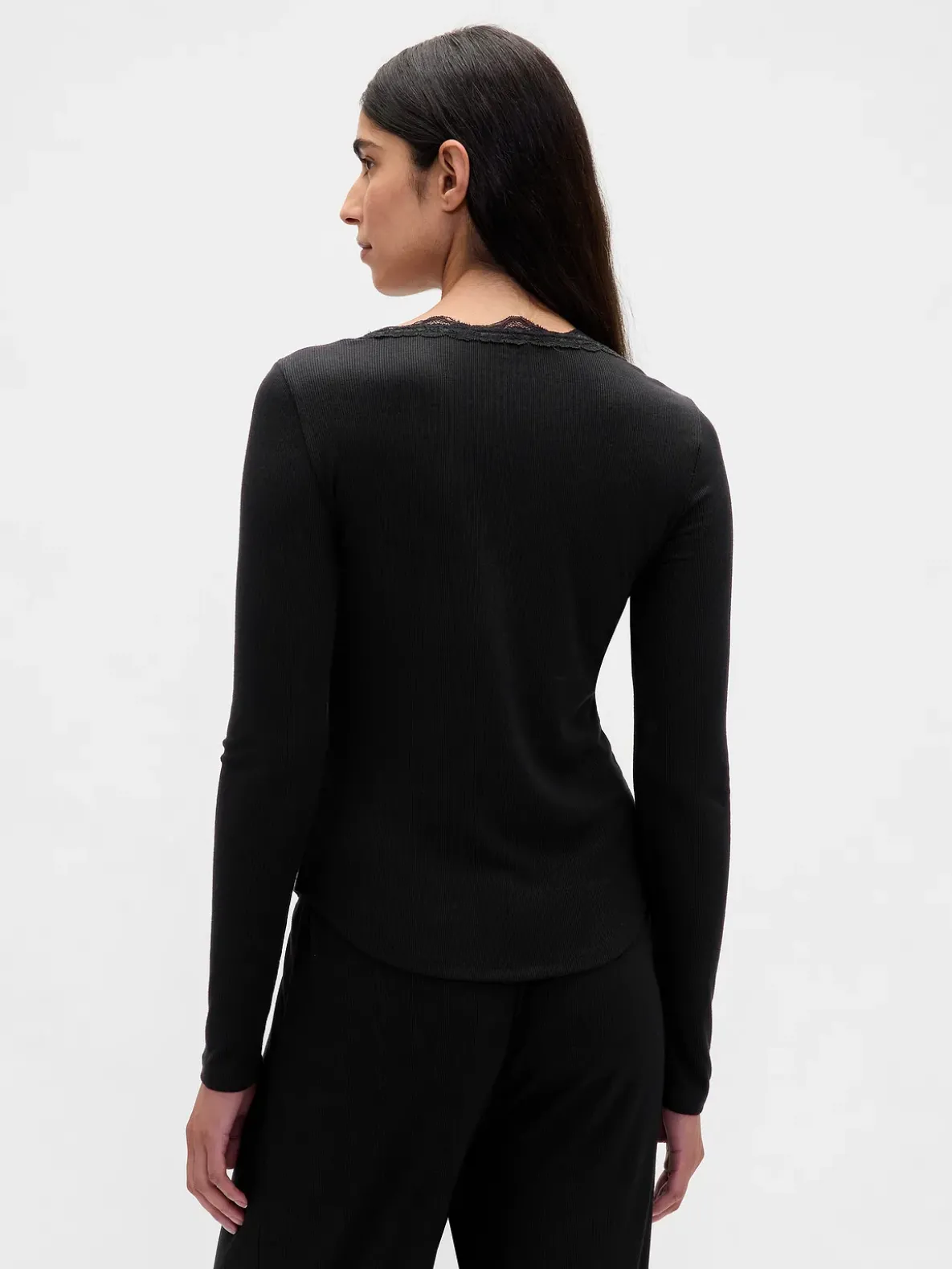 Mini Rib Lace-Trim PJ Top
