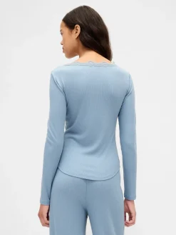 Mini Rib Lace-Trim PJ Top