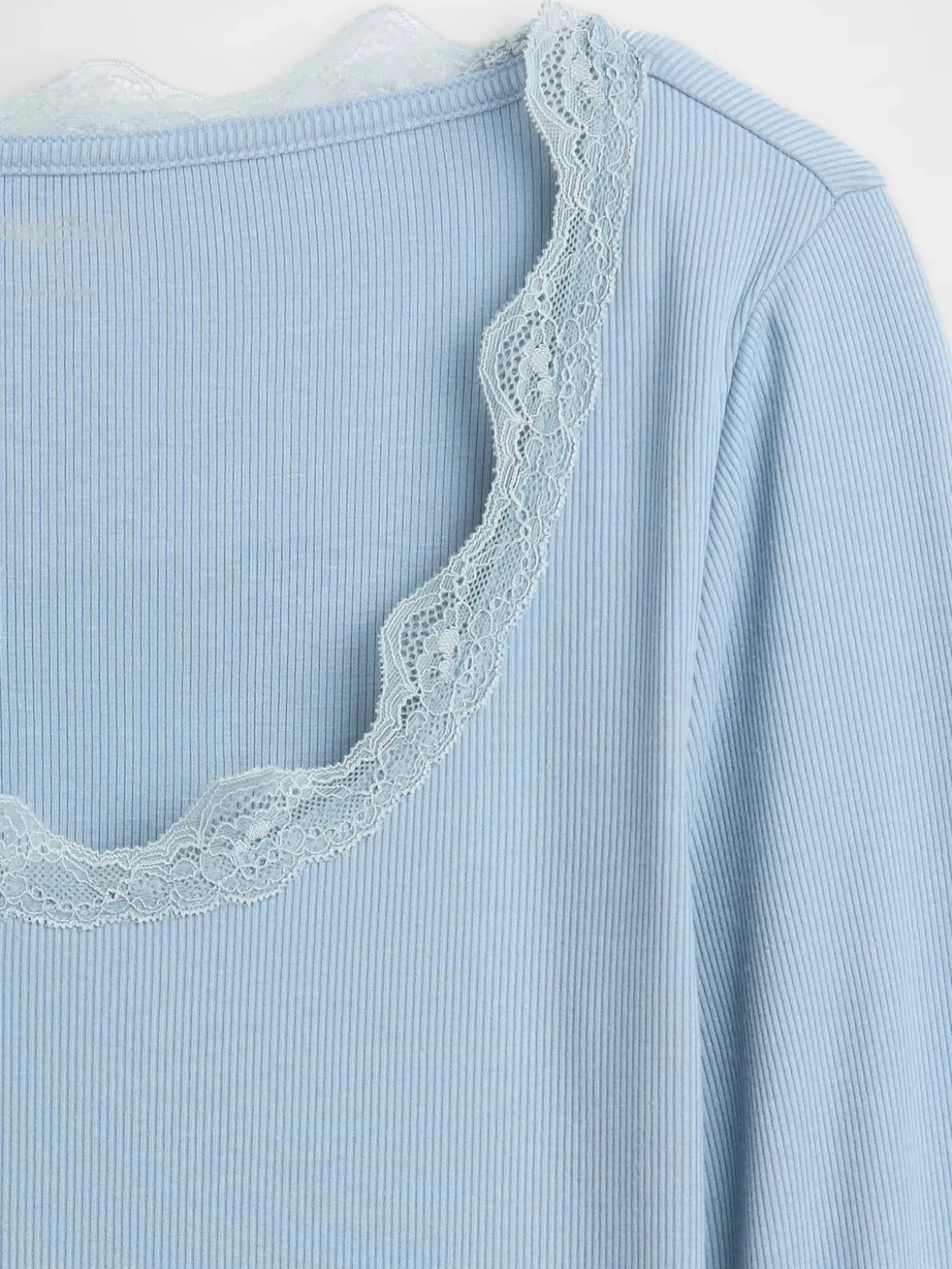 Mini Rib Lace-Trim PJ Top