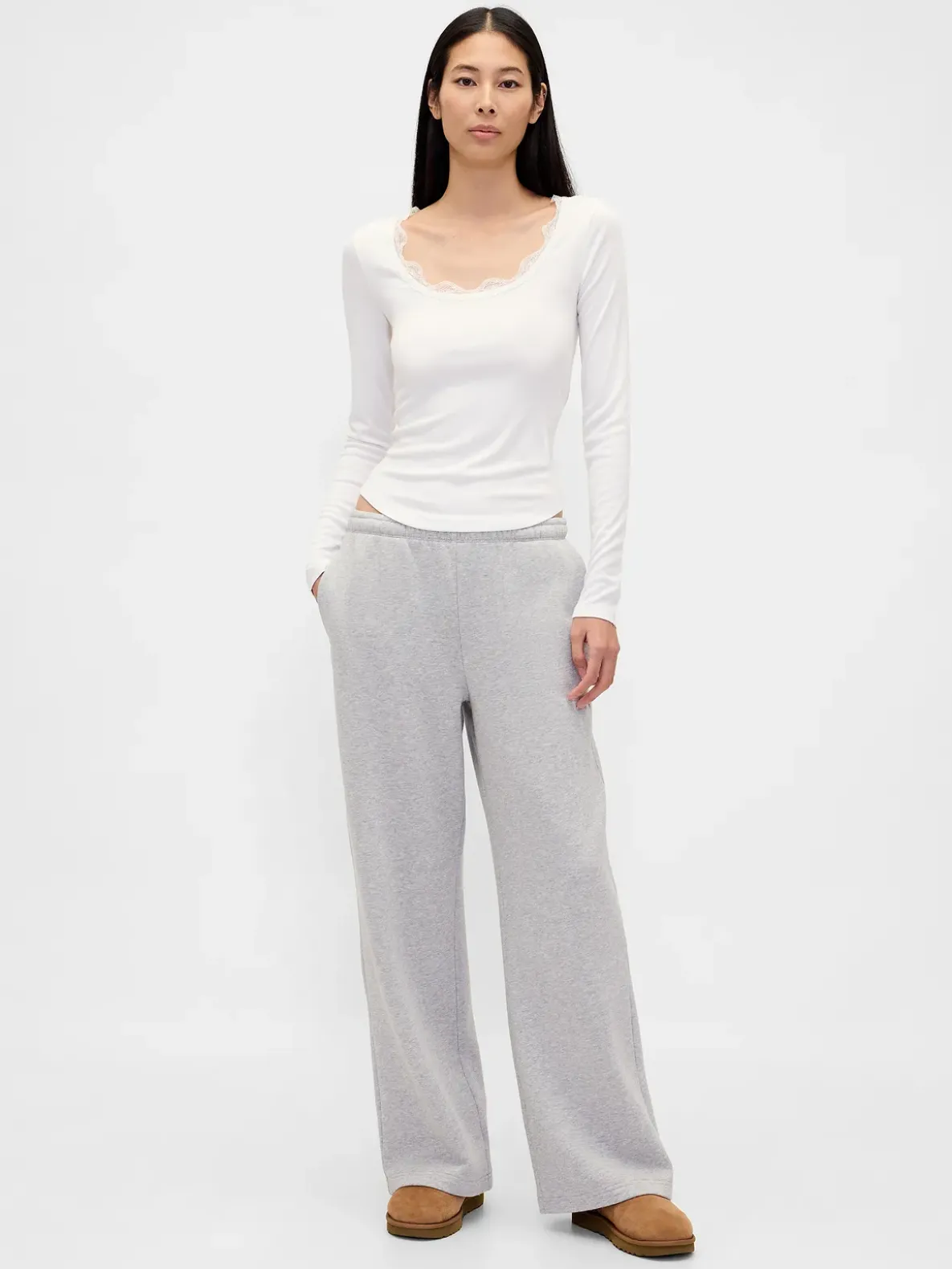 Mini Rib Lace-Trim PJ Top