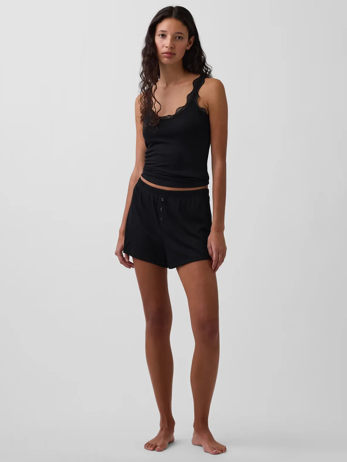 Mini Rib Relaxed PJ Shorts