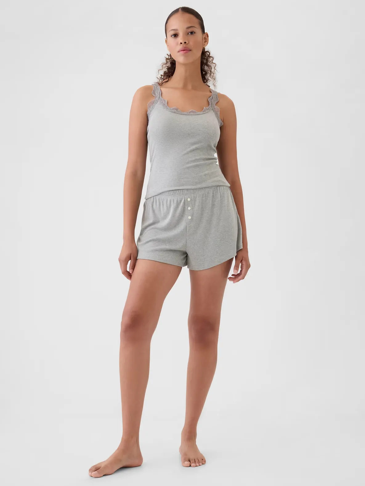 Mini Rib Relaxed PJ Shorts