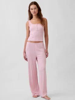 Mini Rib Wide-Leg PJ Pants