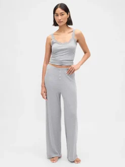 Mini Rib Wide-Leg PJ Pants