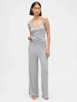 Mini Rib Wide-Leg PJ Pants