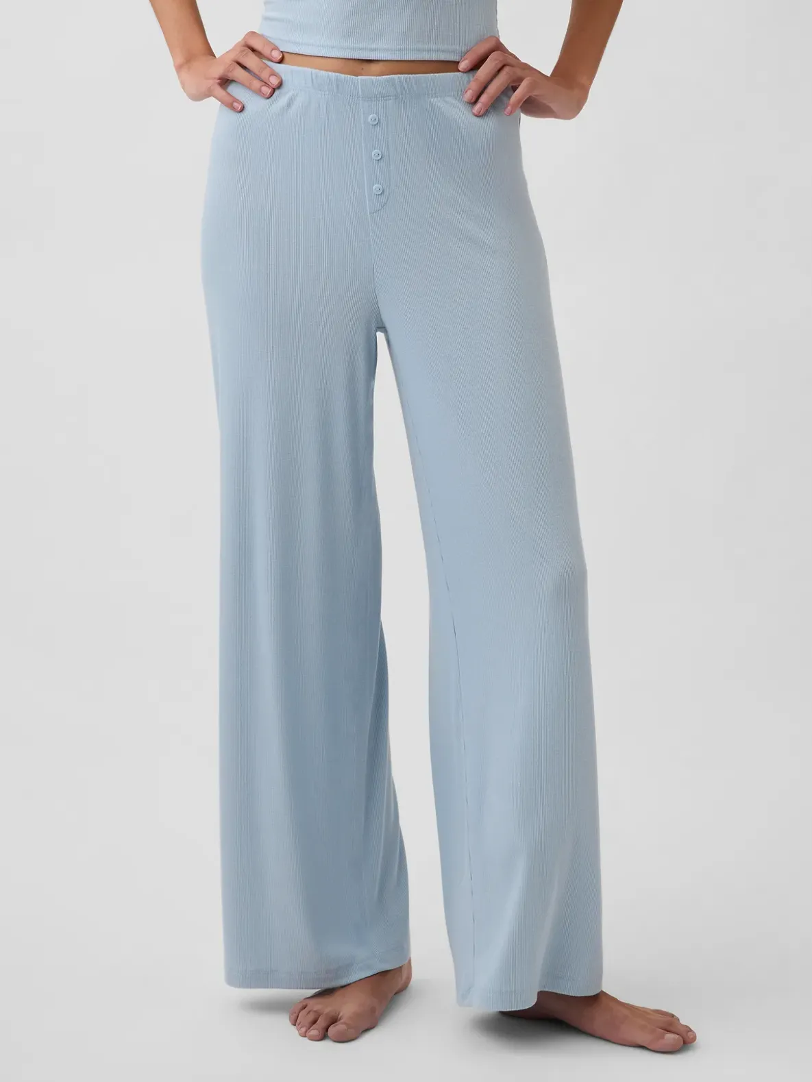 Mini Rib Wide-Leg PJ Pants