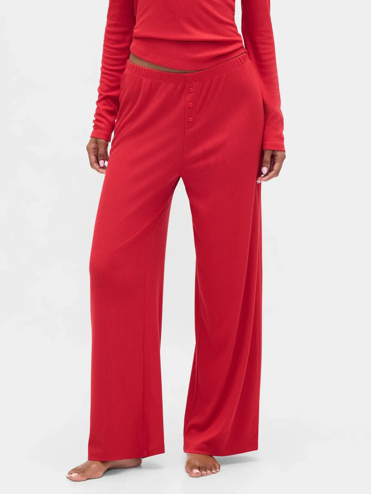 Mini Rib Wide-Leg PJ Pants