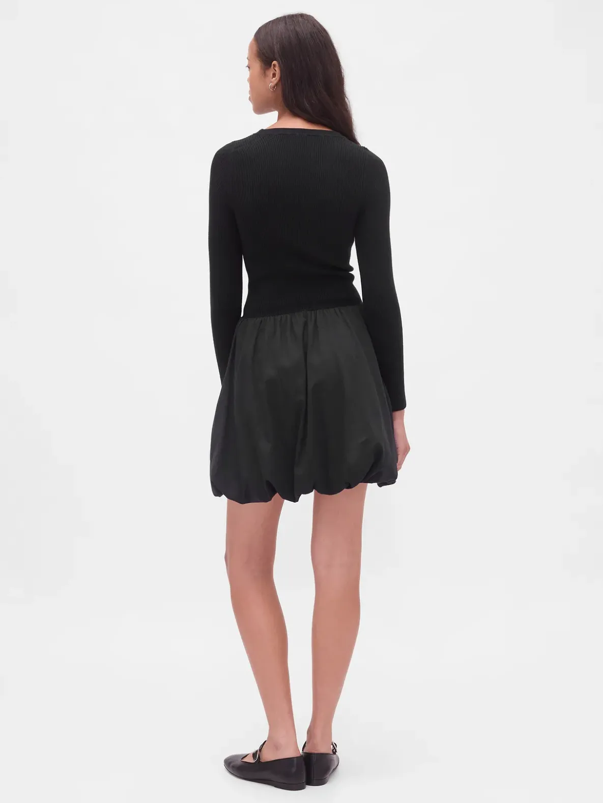 Mixed Media Bubble Mini Dress