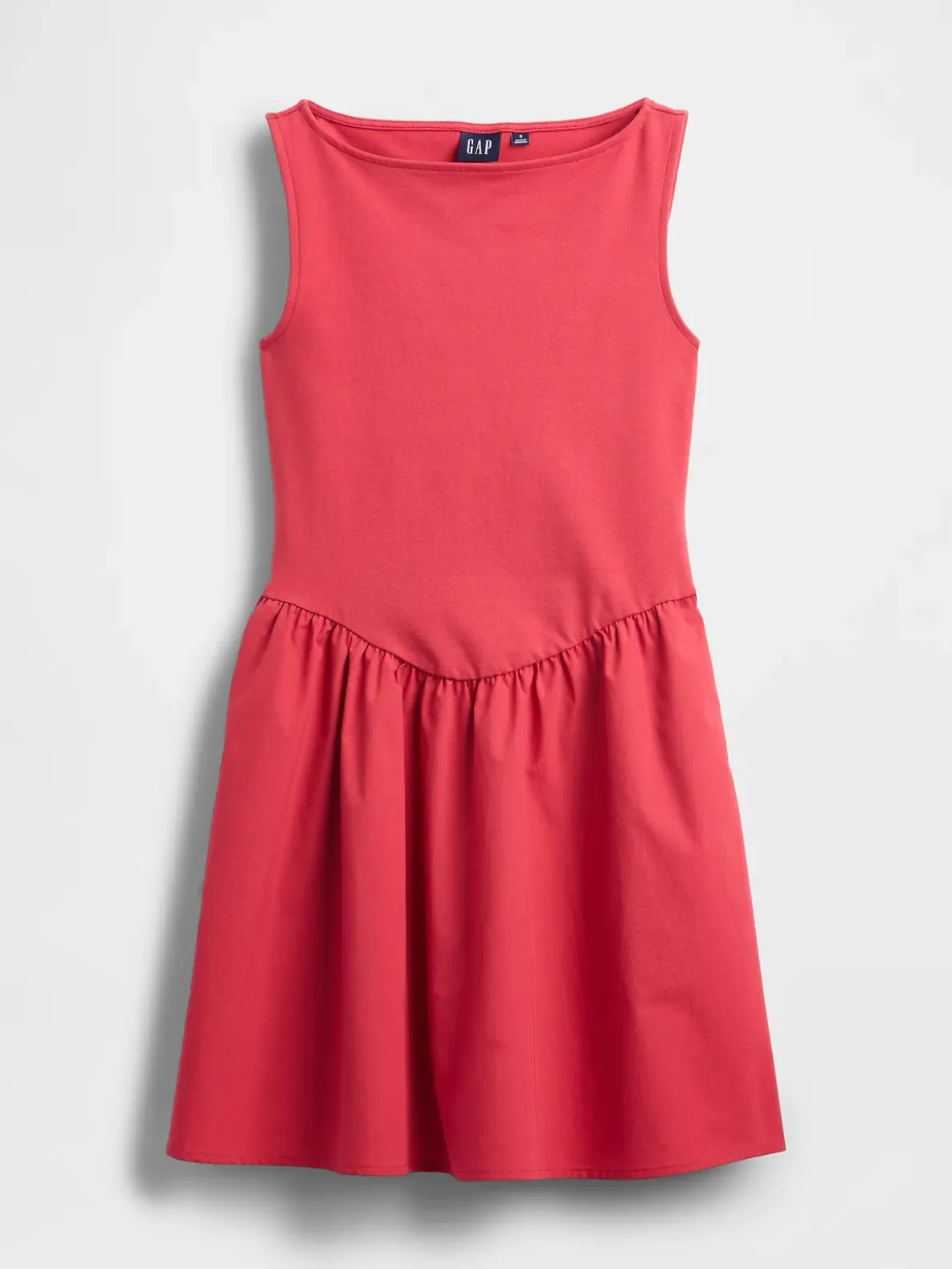 Mixed Media Drop-Waist Mini Dress