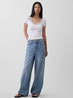 Modern Lace-Trim Crop Top