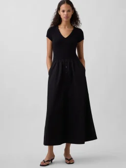 Modern Mixed Media Maxi Dress