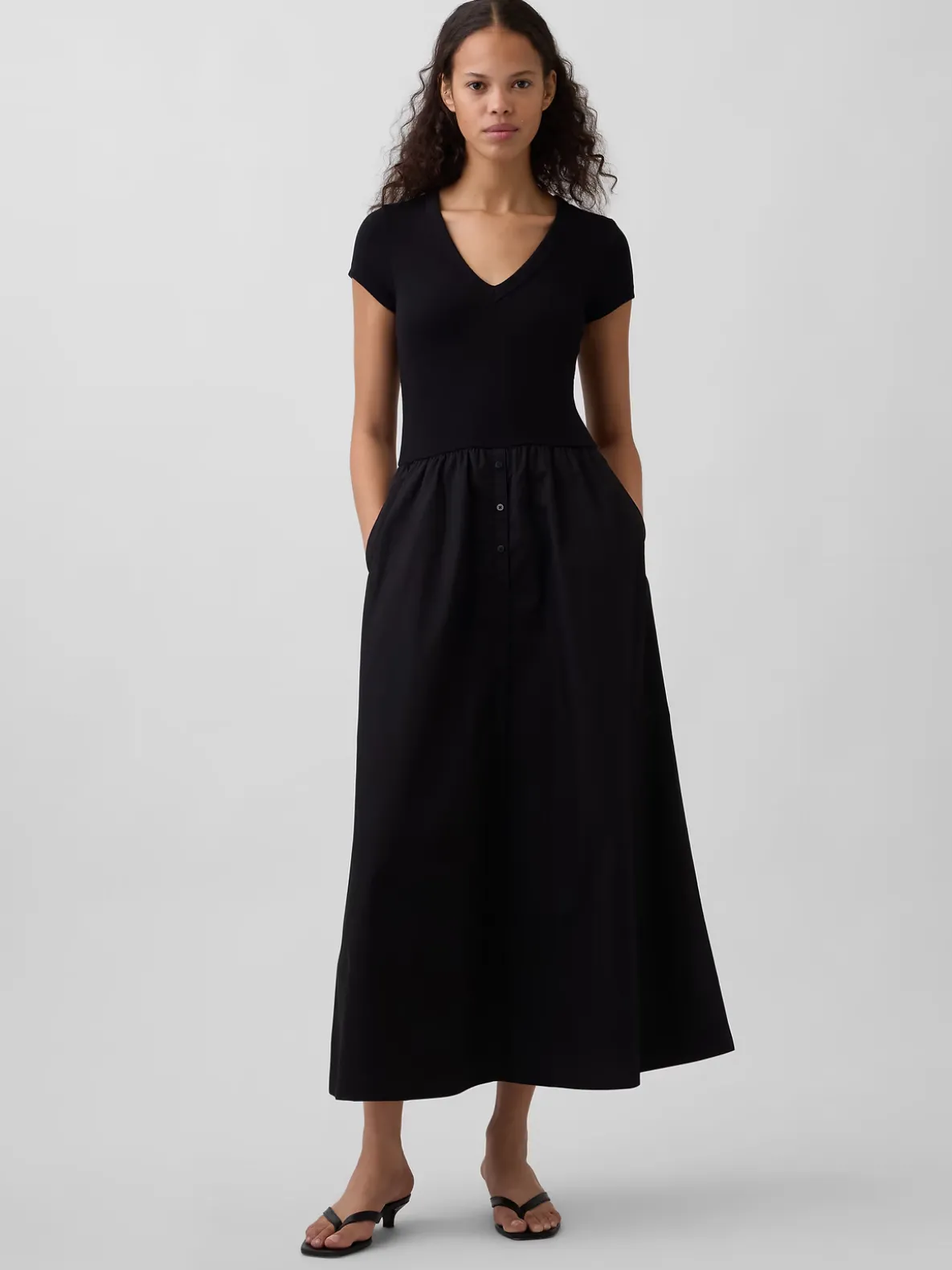Modern Mixed Media Maxi Dress