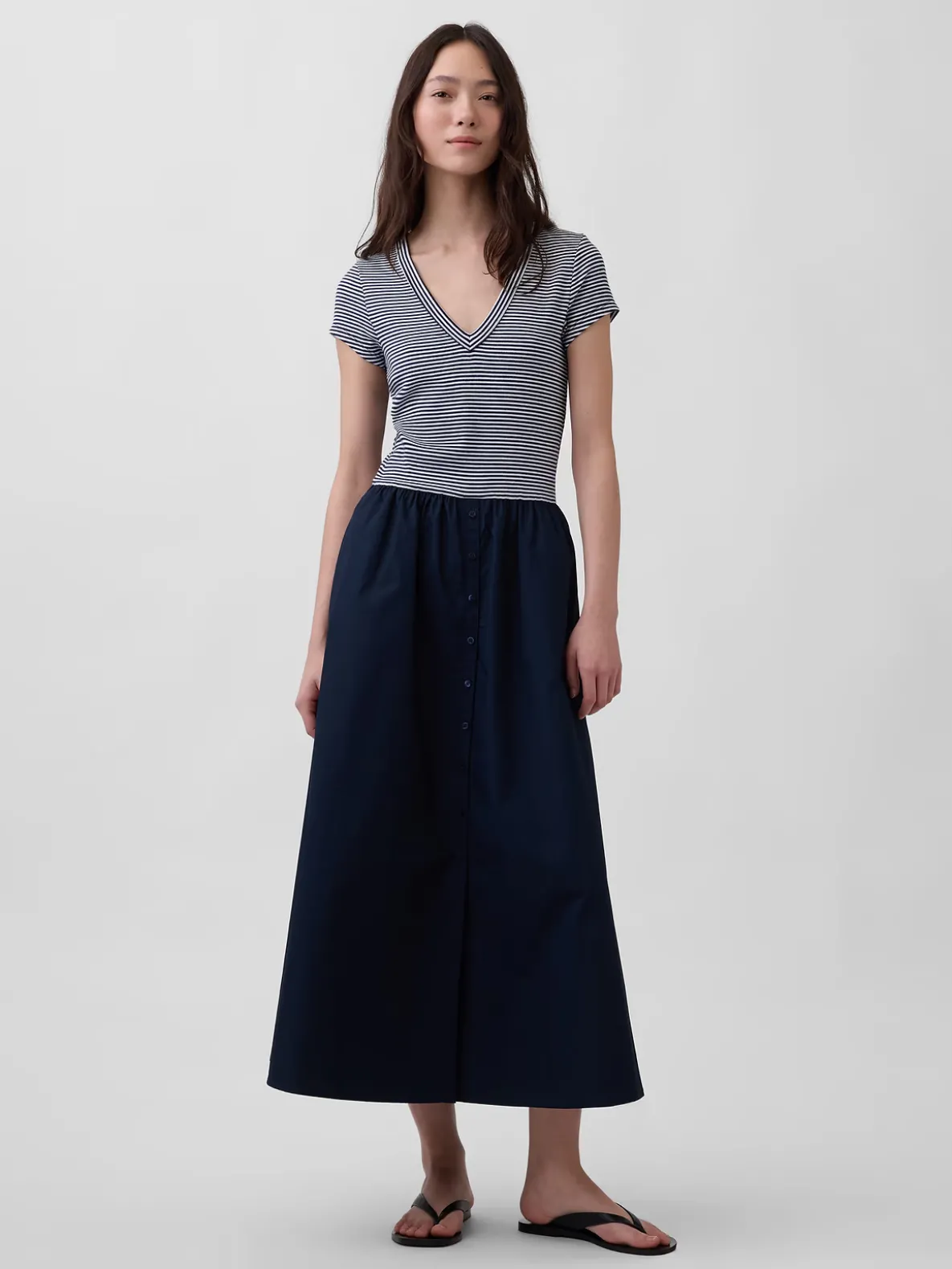 Modern Mixed Media Maxi Dress