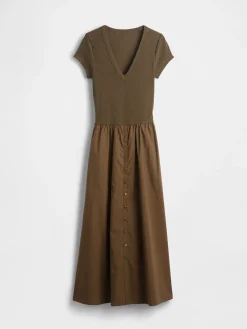 Modern Mixed Media Maxi Dress