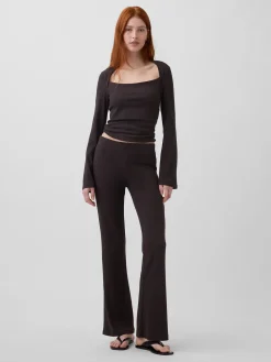 Modern Rib Envelope-Neck Top
