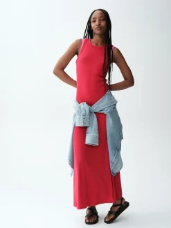 Modern Rib Shelf-Bra Maxi Dress