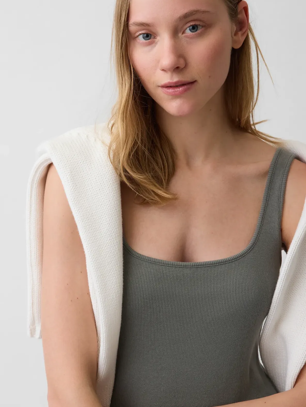 Modern Rib Square-Neck Maxi Dress