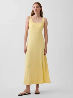 Modern Rib Square-Neck Maxi Dress