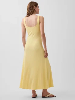 Modern Rib Square-Neck Maxi Dress