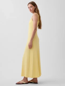 Modern Rib Square-Neck Maxi Dress