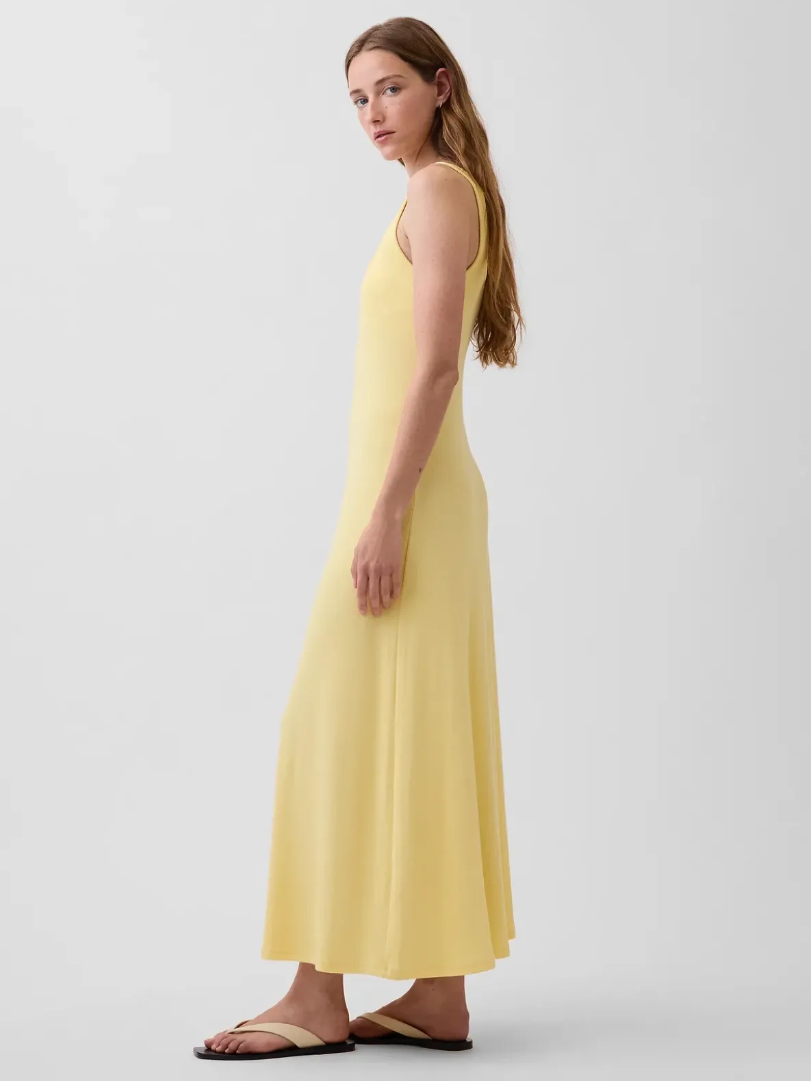 Modern Rib Square-Neck Maxi Dress