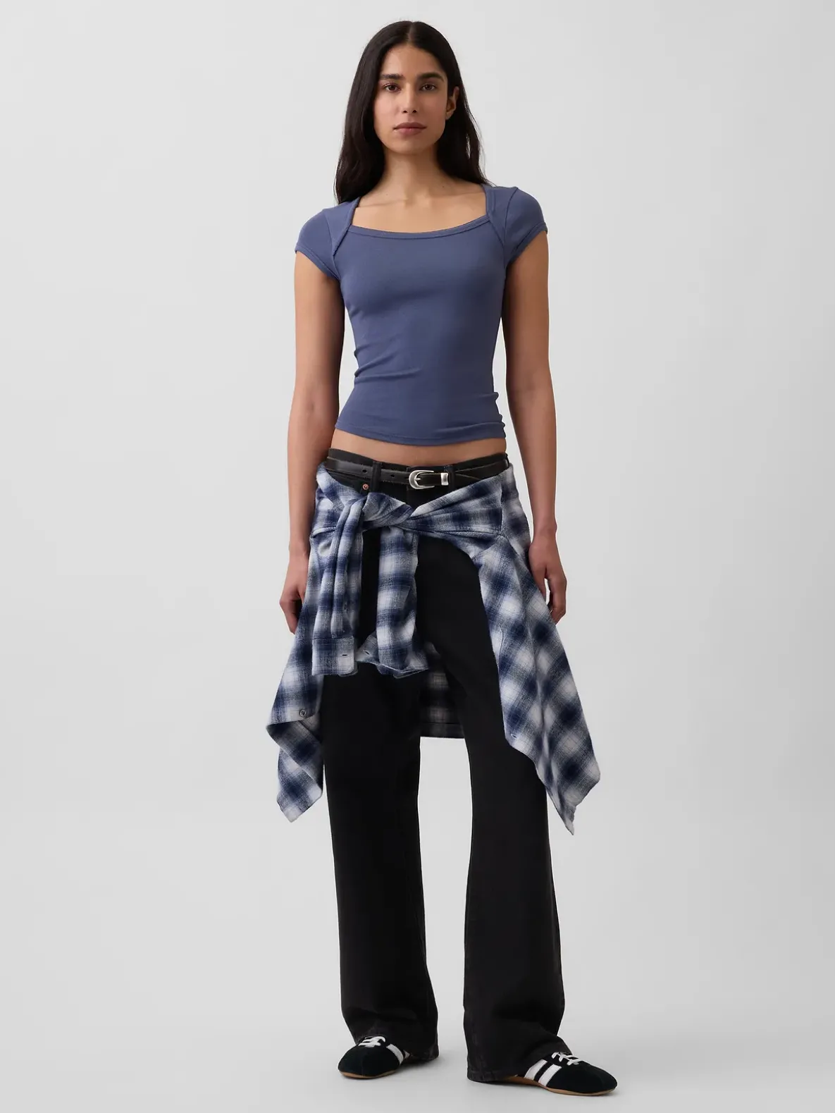 Modern Square-Neck Crop T-Shirt