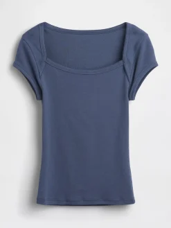 Modern Square-Neck Crop T-Shirt