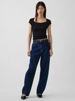 Modern Square-Neck Crop T-Shirt