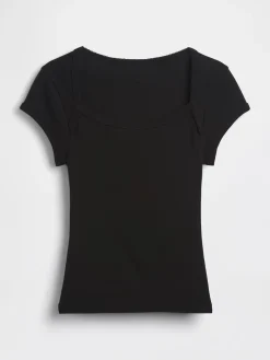 Modern Square-Neck Crop T-Shirt