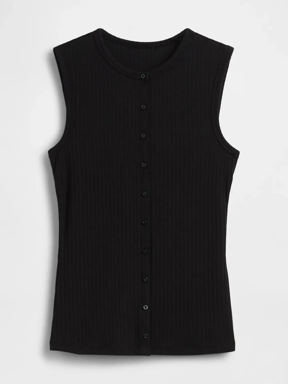 Modern Wide Rib Button-Front Top