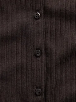 Modern Wide Rib Button-Front Top