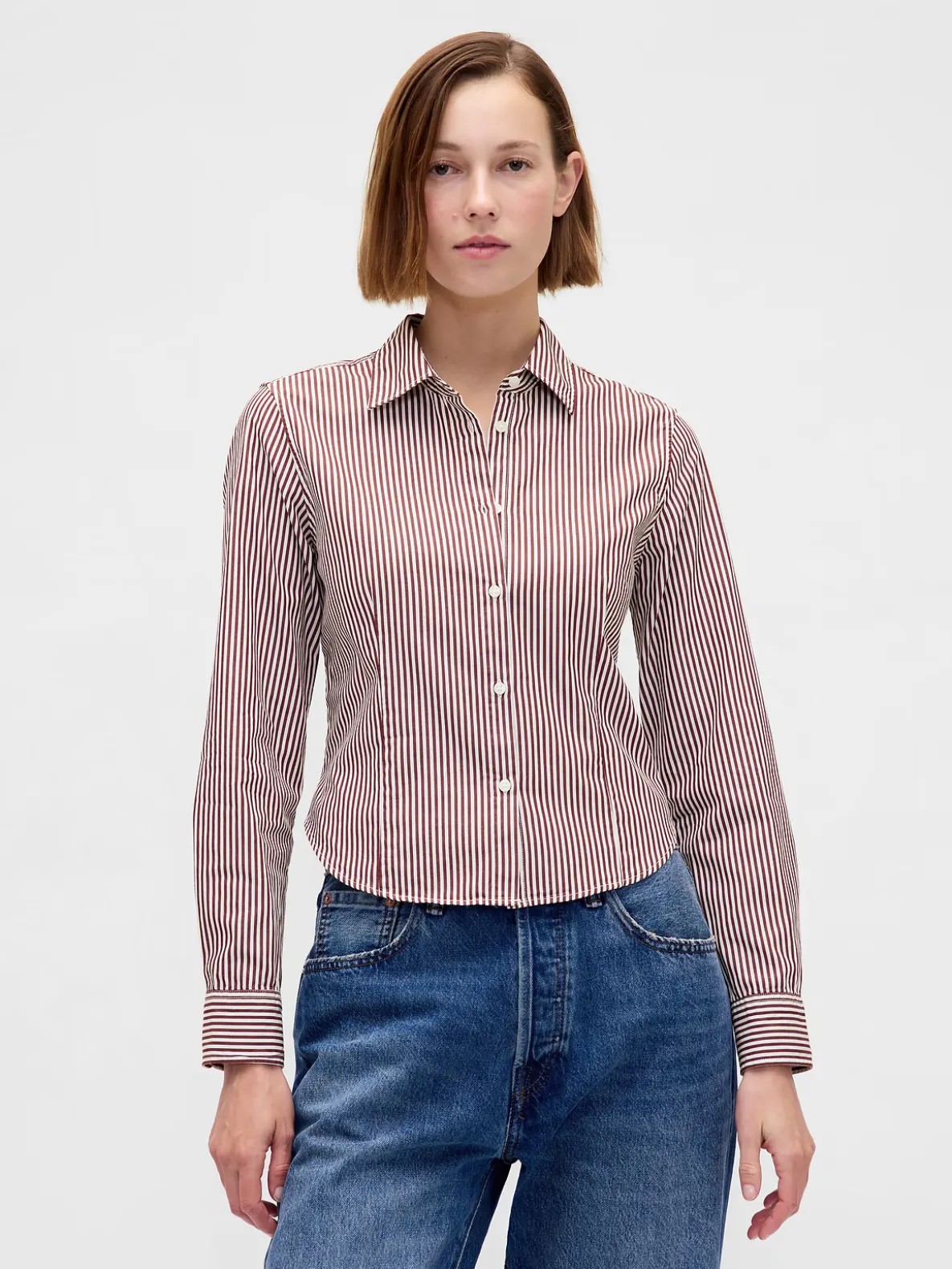 Organic Cotton Fitted Crop Shirt