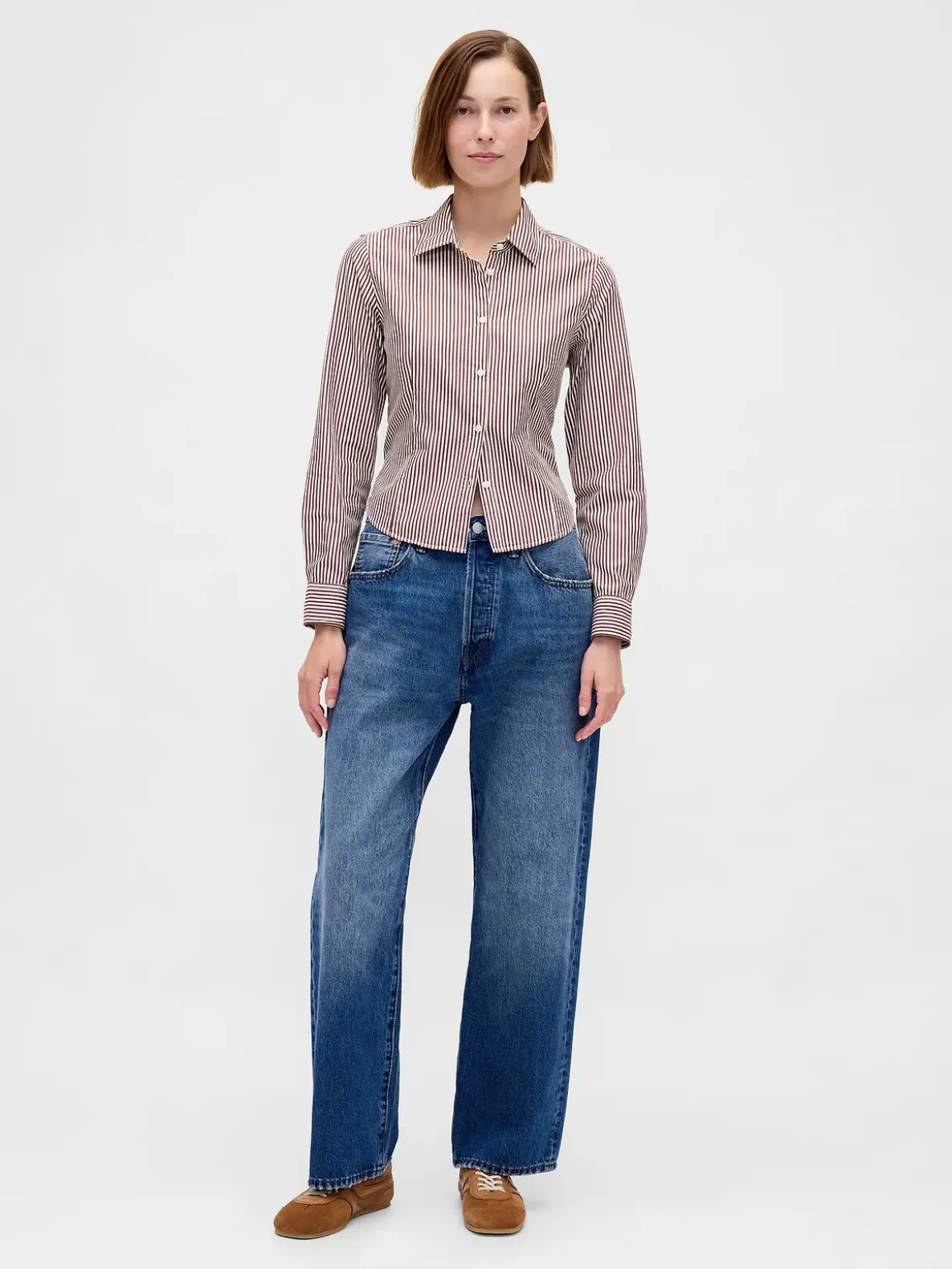 Organic Cotton Fitted Crop Shirt