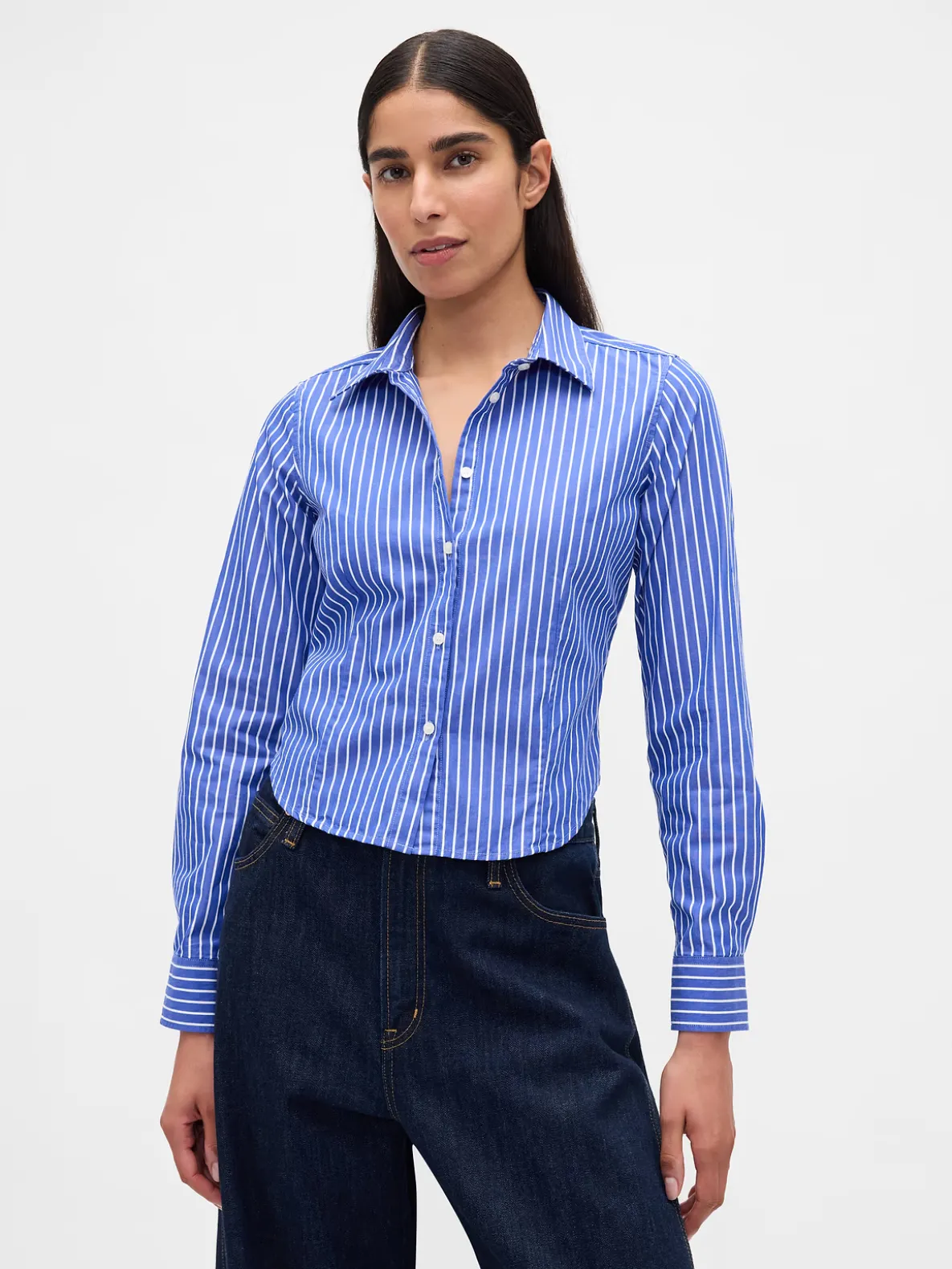 Organic Cotton Fitted Crop Shirt