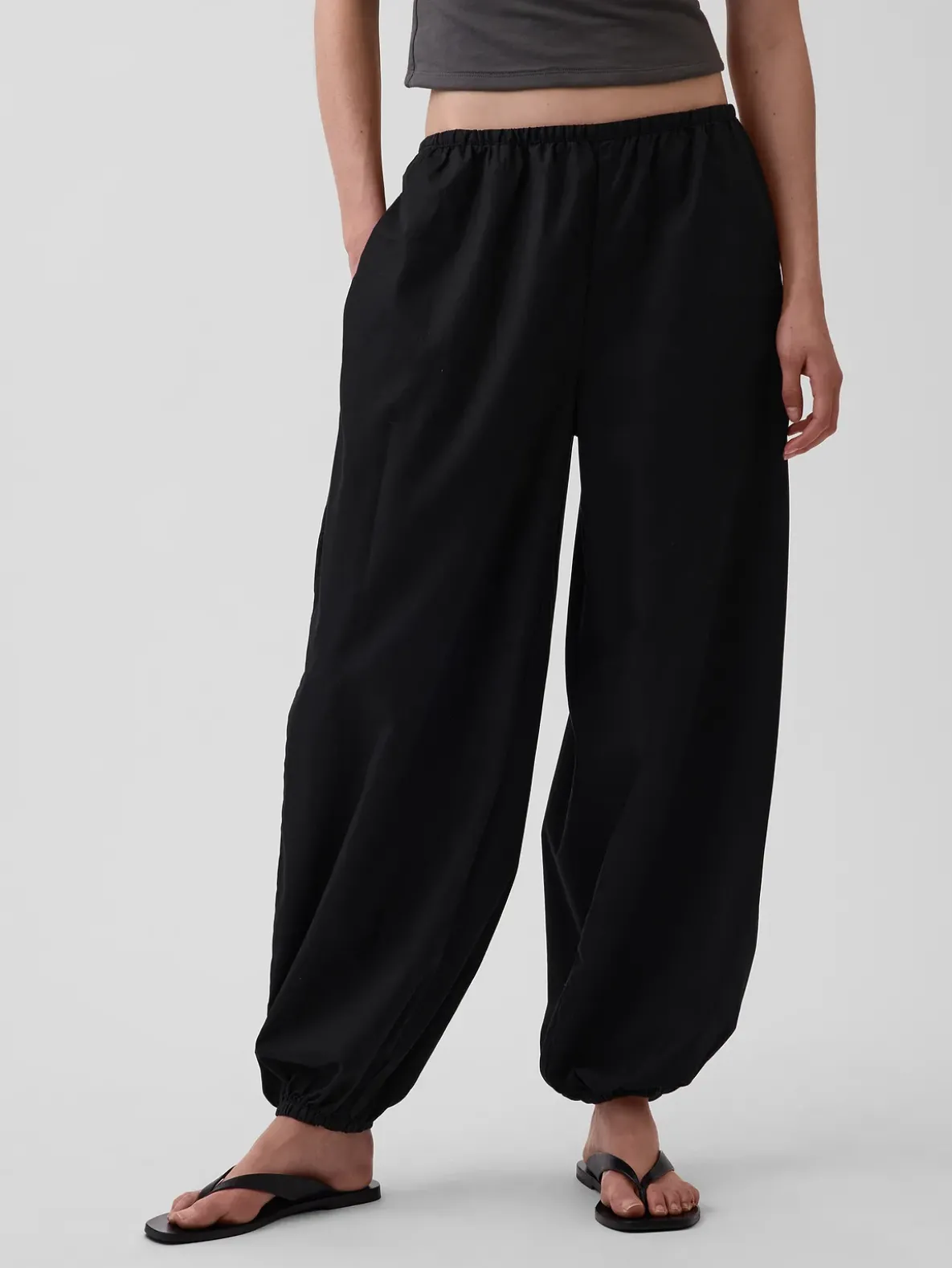 Organic Cotton Poplin Easy Baggy Joggers