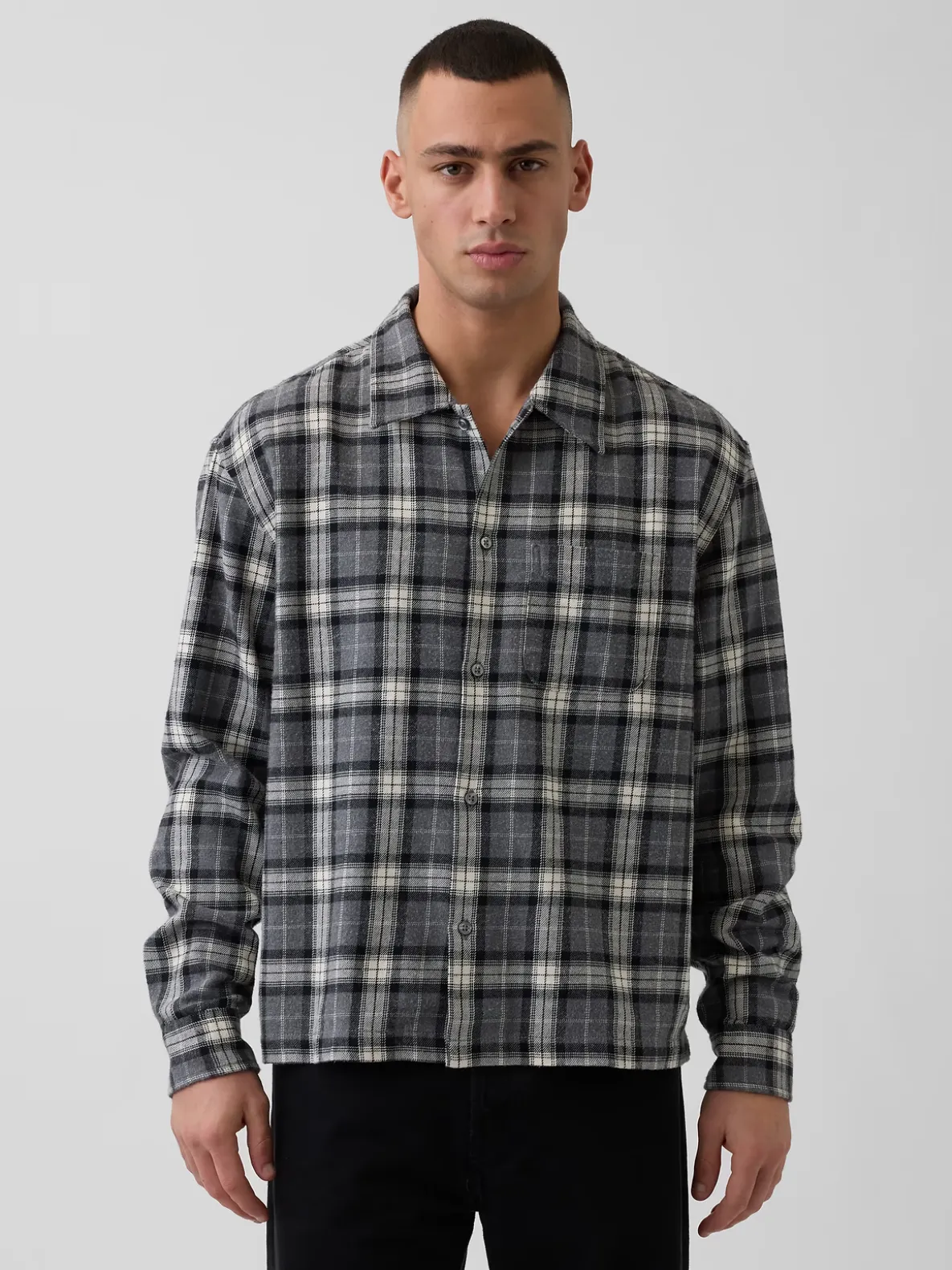 Organic Cotton Relaxed Flannel Shirt