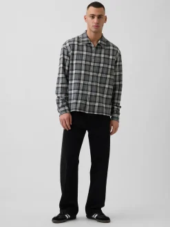Organic Cotton Relaxed Flannel Shirt