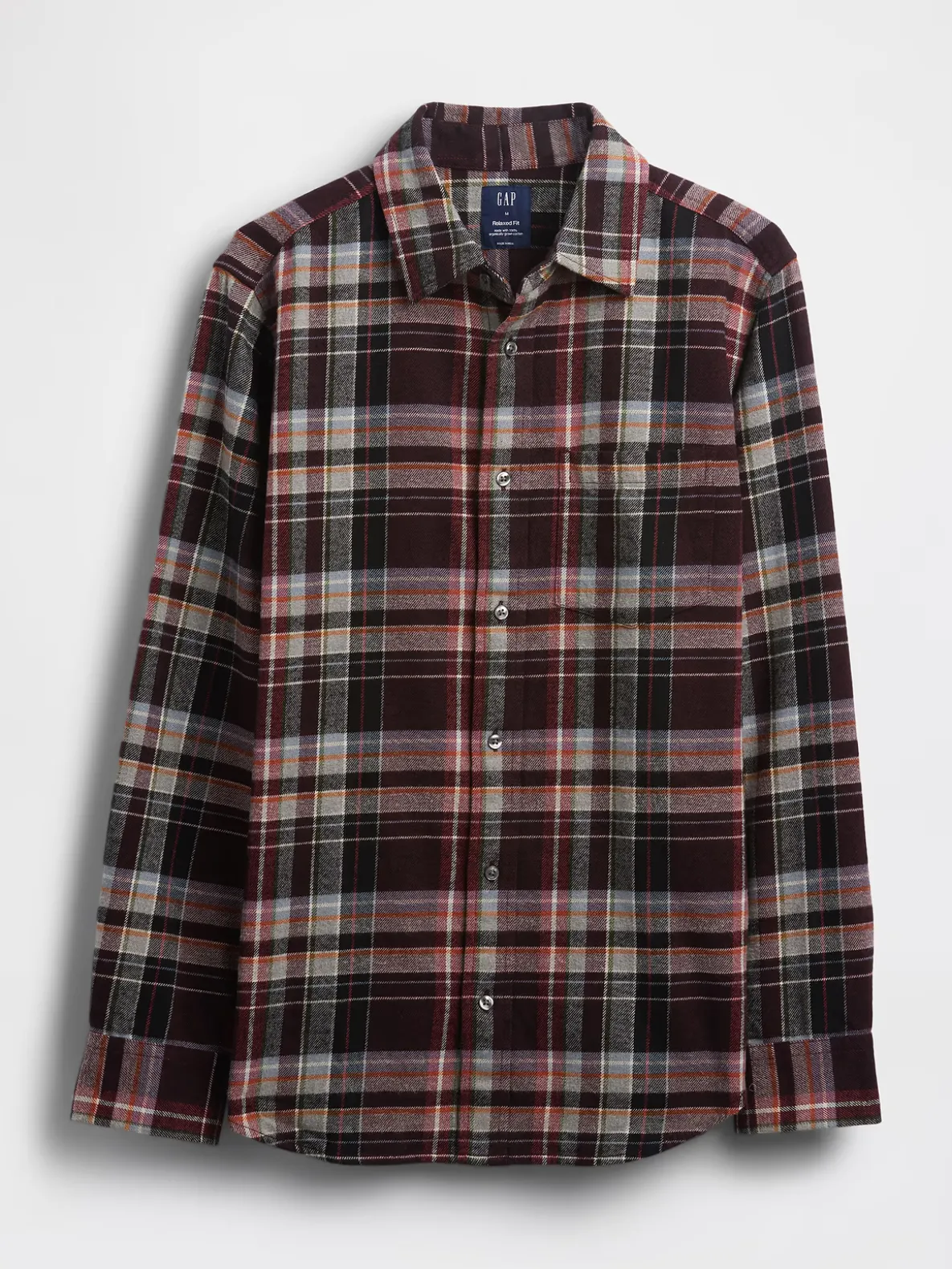 Organic Cotton Relaxed Flannel Shirt