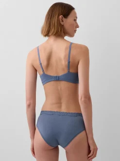 Organic Stretch Cotton Lace-Trim Triangle Bra