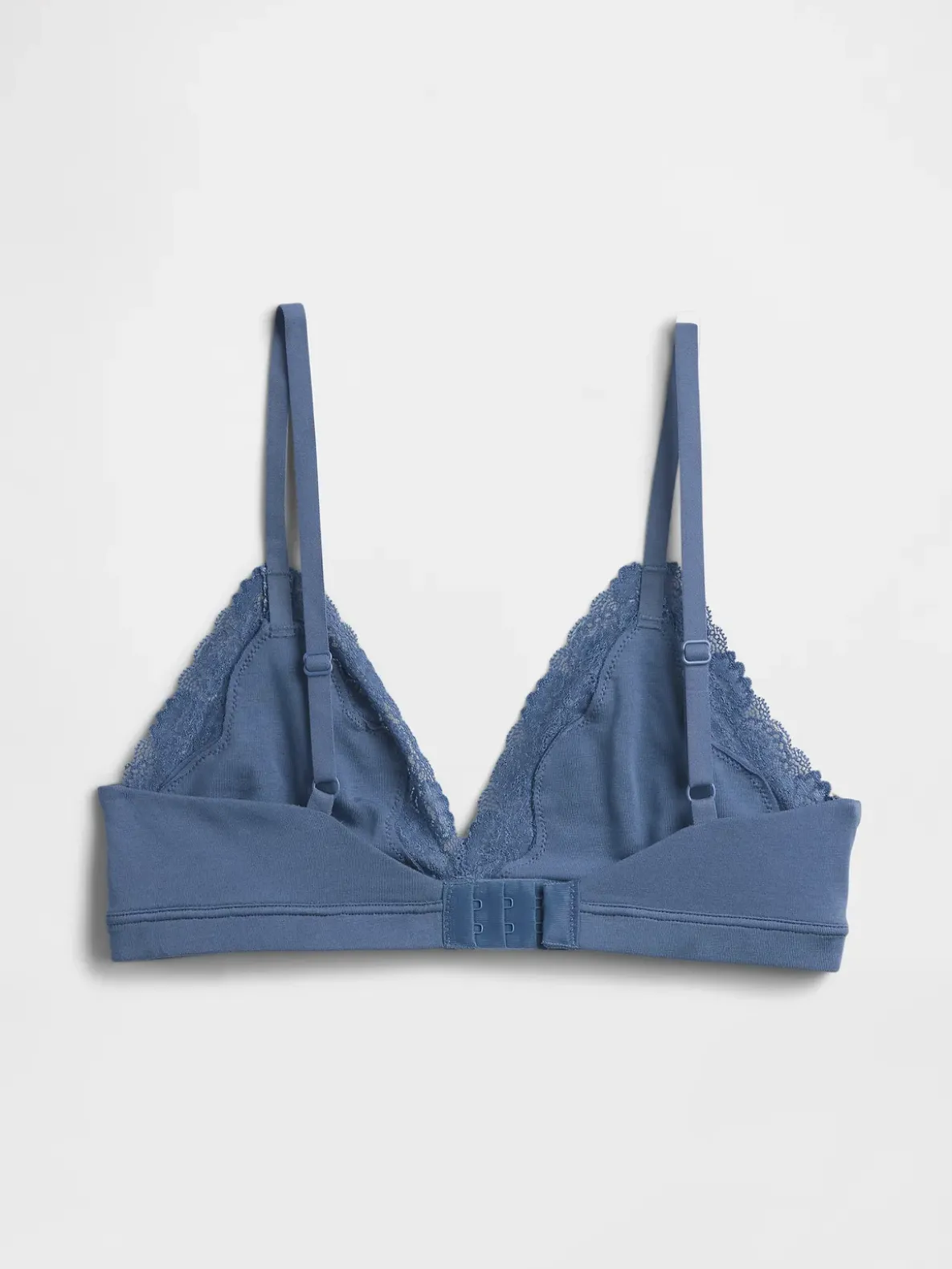 Organic Stretch Cotton Lace-Trim Triangle Bra