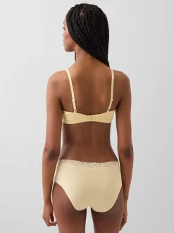 Organic Stretch Cotton Lace-Trim Triangle Bra