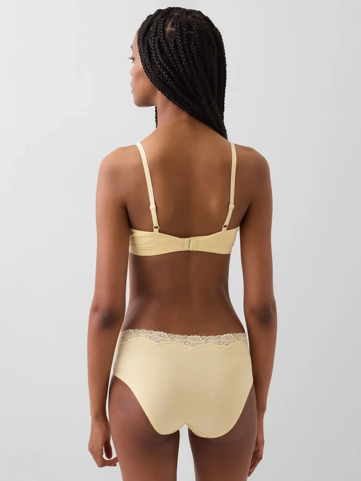Organic Stretch Cotton Lace-Trim Triangle Bra