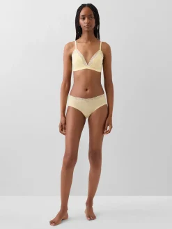 Organic Stretch Cotton Lace-Trim Triangle Bra