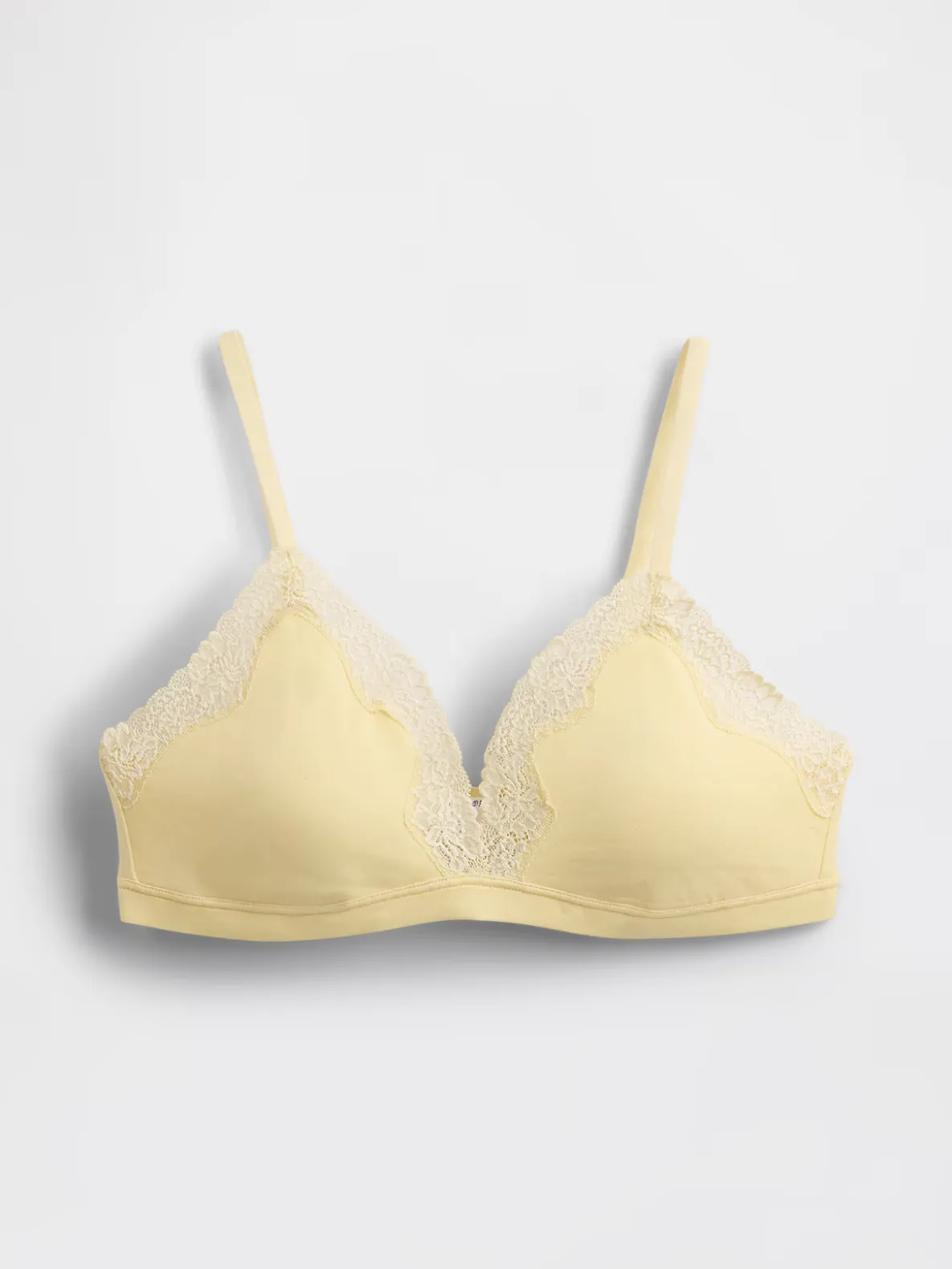 Organic Stretch Cotton Lace-Trim Triangle Bra