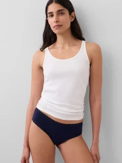 Organic Stretch Cotton Lace-Trim Hipster
