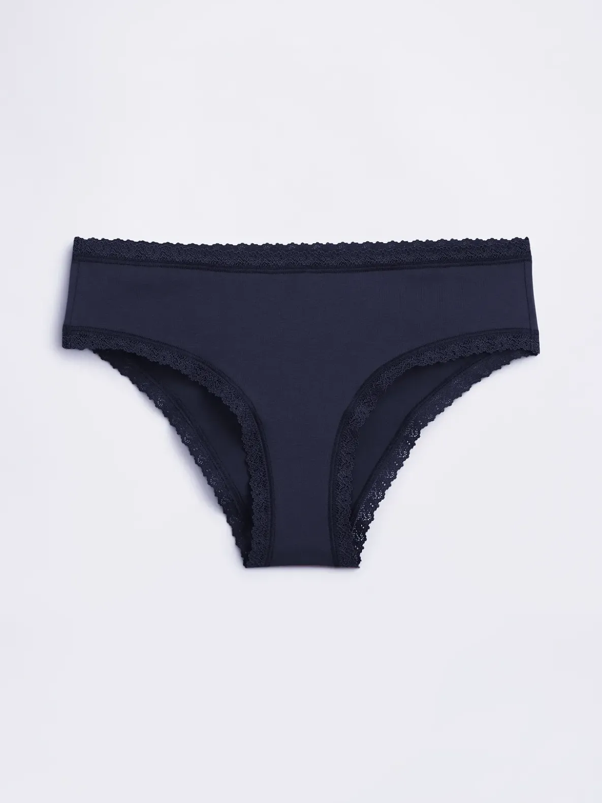 Organic Stretch Cotton Lace-Trim Hipster