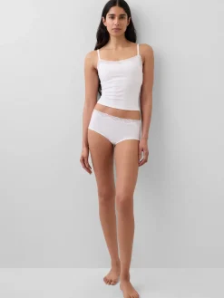 Organic Stretch Cotton Lace-Trim Shorty