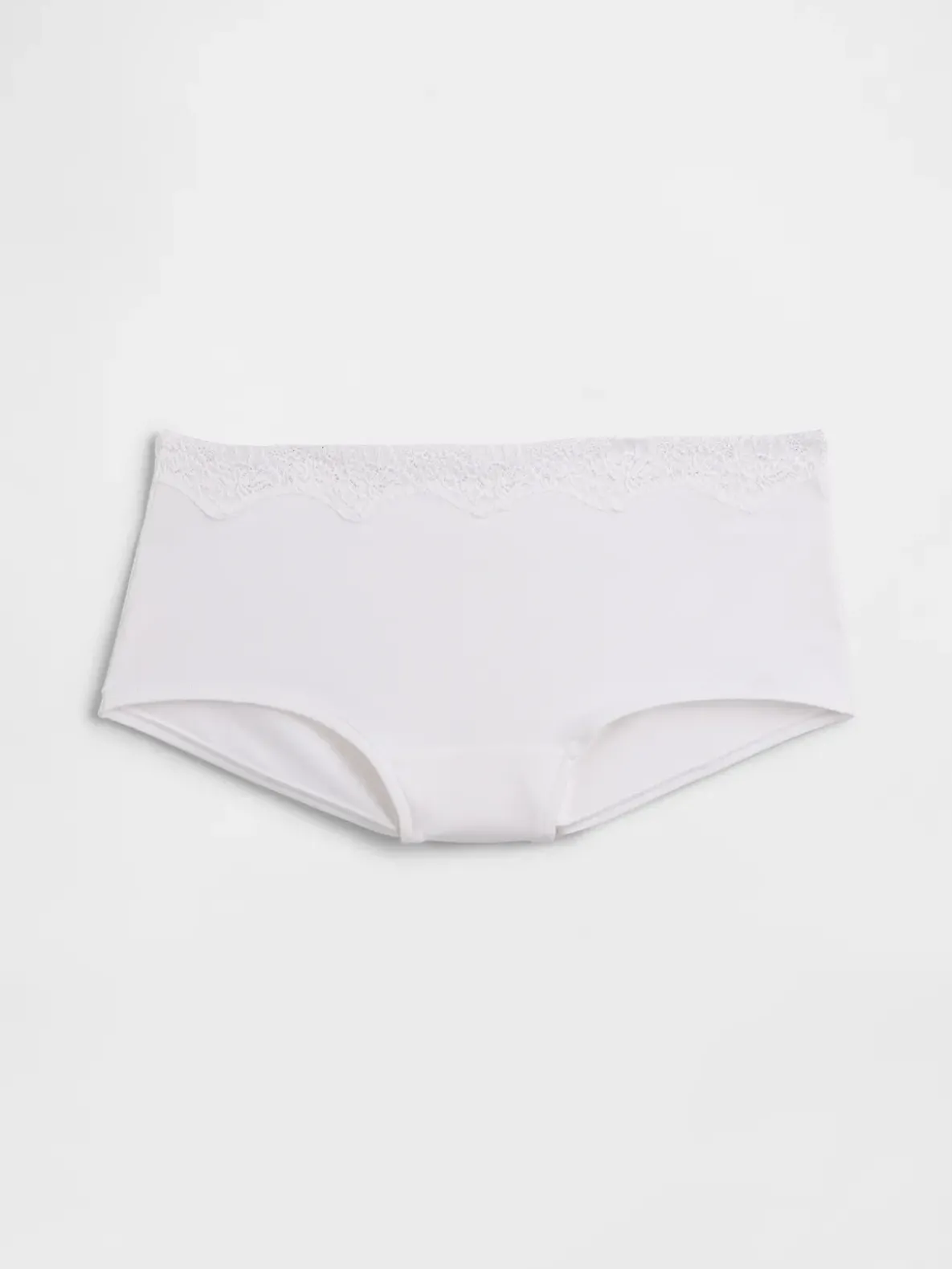 Organic Stretch Cotton Lace-Trim Shorty